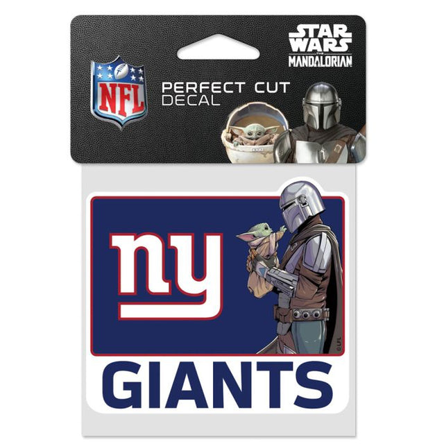 Calcomanía de color de corte perfecto de los New York Giants / Star Wars Mandalorian de 4" x 4"