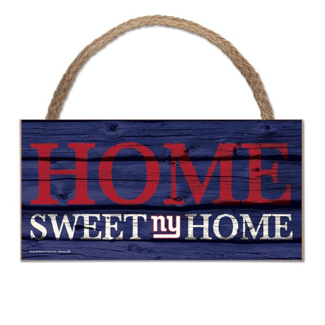 New York Giants Wood Sign w/Rope 5" x 10"