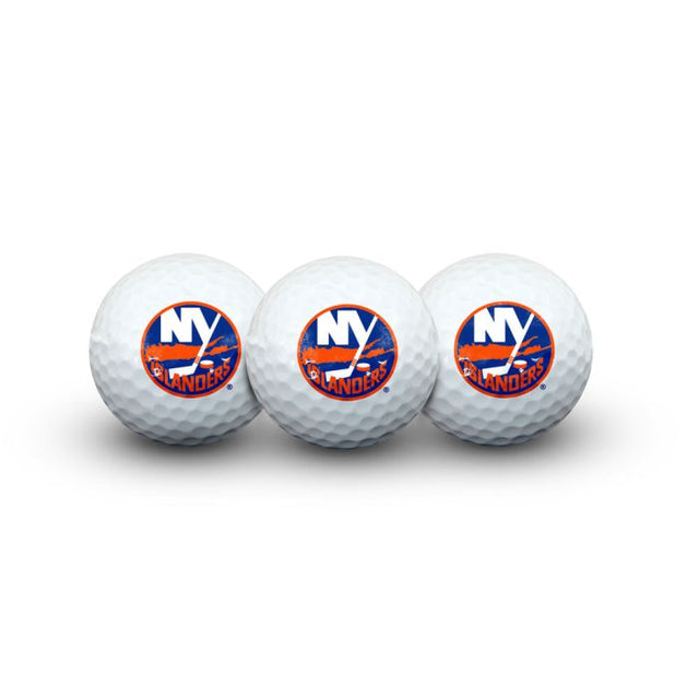 3 pelotas de golf de los New York Islanders en estuche tipo concha