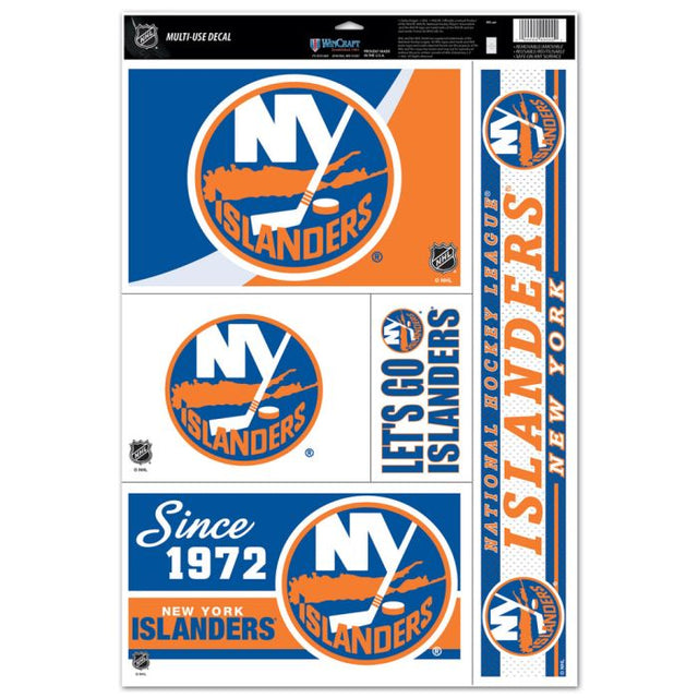 New York Islanders 5 Decals Multi Use Decal 11" x 17"