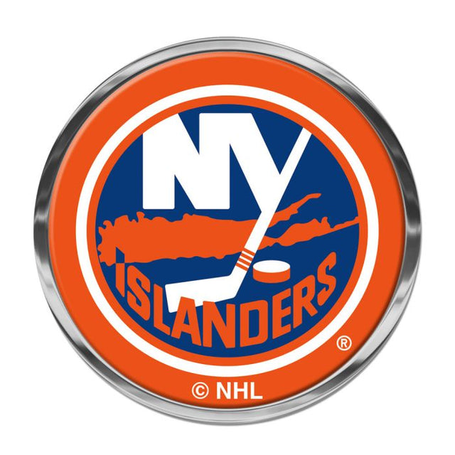 Emblema de metal cromado abovedado de los New York Islanders