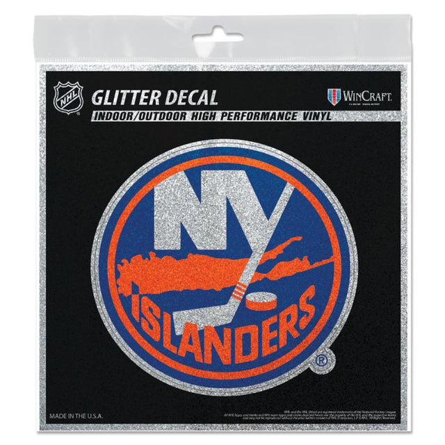 Calcomanía con brillantina de los New York Islanders, 6" x 6"