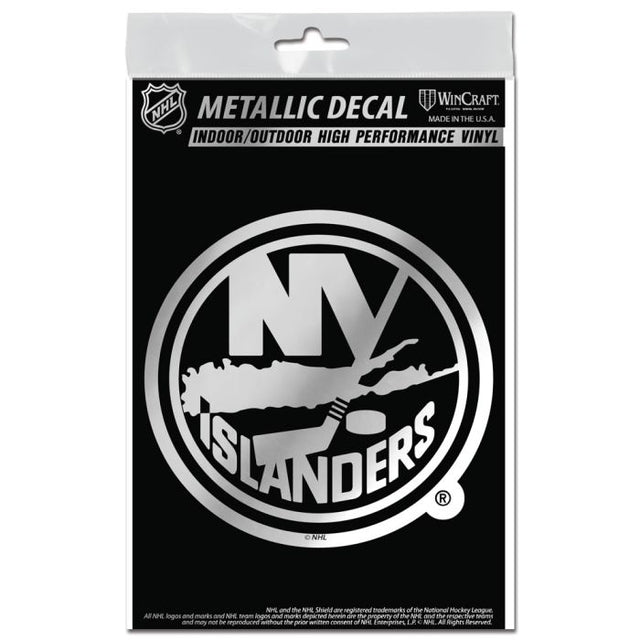 Calcomanía metálica de los New York Islanders de 3" x 5"