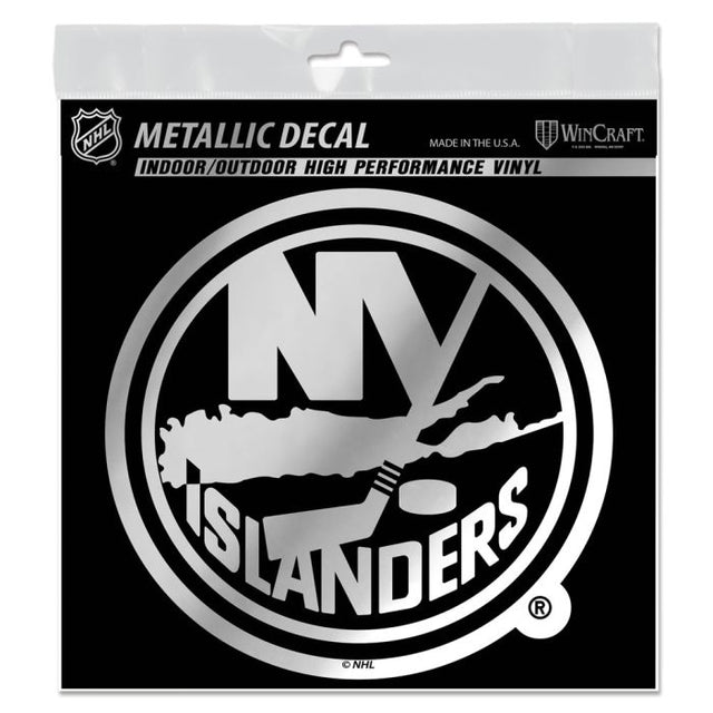 Calcomanía metálica de los New York Islanders de 6" x 6"