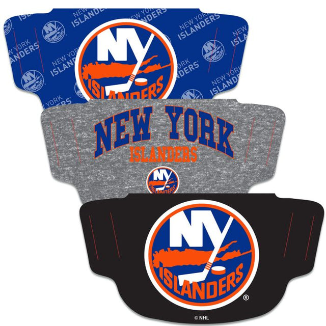 Paquete de 3 mascarillas para fanáticos de los New York Islanders