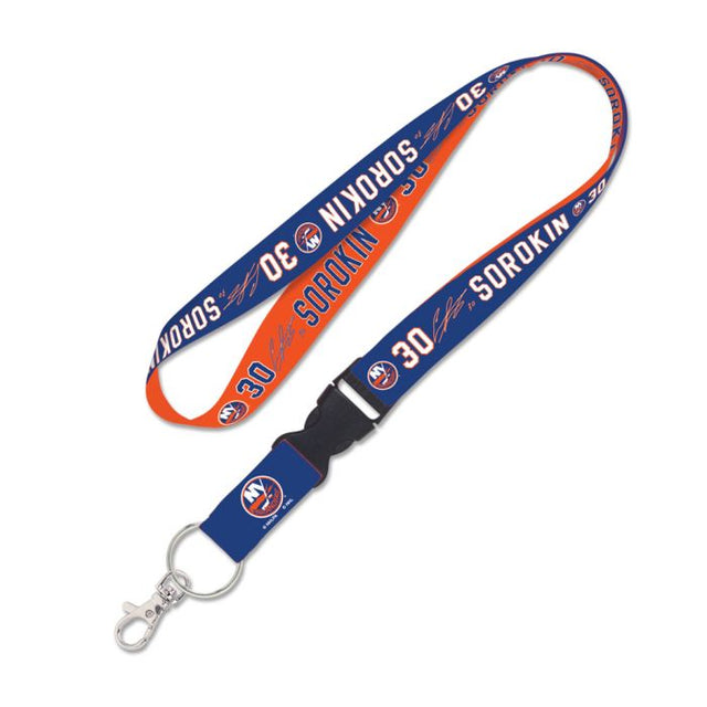 New York Islanders Lanyard w/detachable buckle 1" Ilya Sorokin