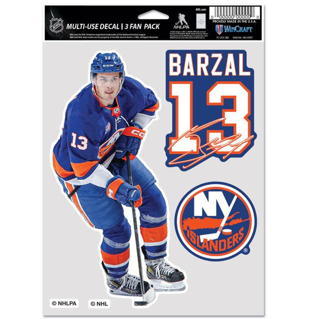 Paquete de 3 ventiladores multiusos de los New York Islanders Mathew Barzal