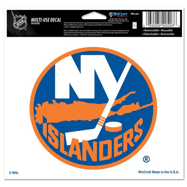 New York Islanders Multi-Use Decal -Clear Bckrgd 5" x 6"