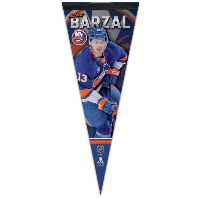 Banderín premium de los New York Islanders de 12" x 30" Mathew Barzal