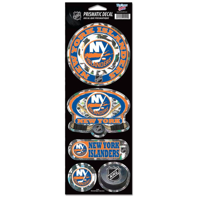 Calcomanía prismática de los New York Islanders de 4" x 11"