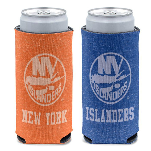 Enfriador de latas delgado de 12 oz con diseño de New York Islanders en color jaspeado