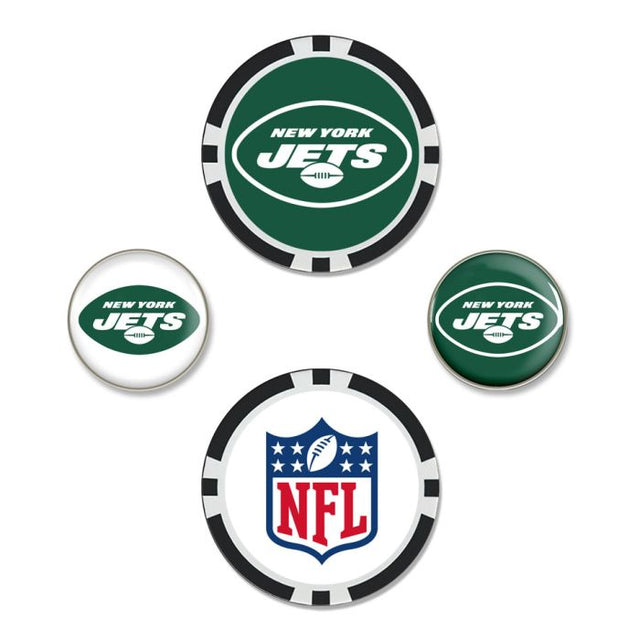 Juego de cuatro marcadores de pelota de los New York Jets