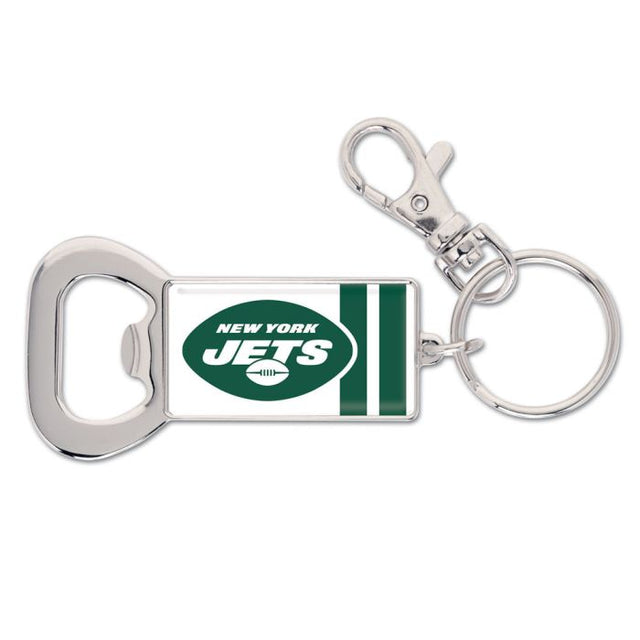 Llavero con abrebotellas rectangular de los New York Jets