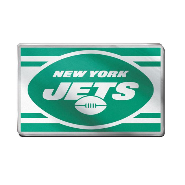 Emblema de metal cromado abovedado de los New York Jets