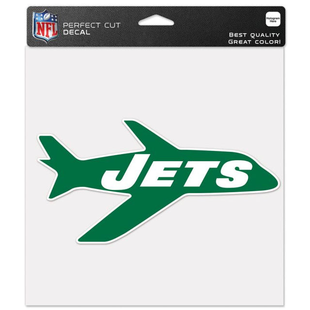 Calcomanía de color de corte perfecto retro con logotipo clásico de New York Jets, 8" x 8"