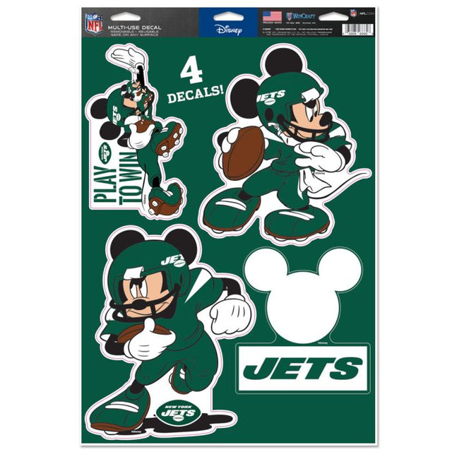 Calcomanía multiusos de Mickey Mouse de Disney y los New York Jets, 11" x 17"