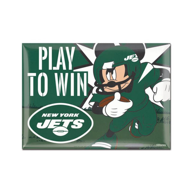 Imán de metal de los New York Jets y Mickey Mouse de Disney, 2,5" x 3,5"