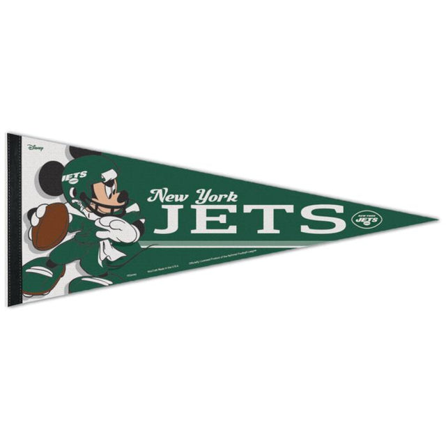 Banderín premium de New York Jets / Disney Mickey Mouse de 12" x 30"