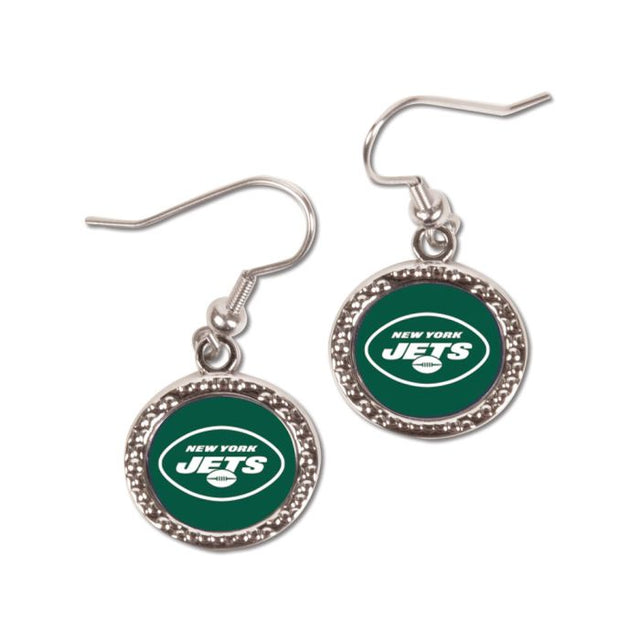 Pendientes de los New York Jets con forma de corazón