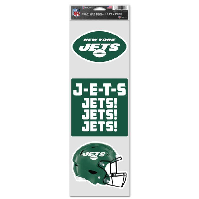 Calcomanías para fanáticos de los New York Jets de 3,75" x 12"