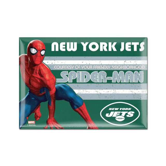 Imán de metal de 2,5" x 3,5" de Marvel (c) New York Jets 2021