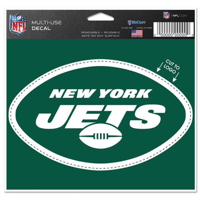 Calcomanía multiusos de los New York Jets: cortada con el logotipo de 5" x 6"