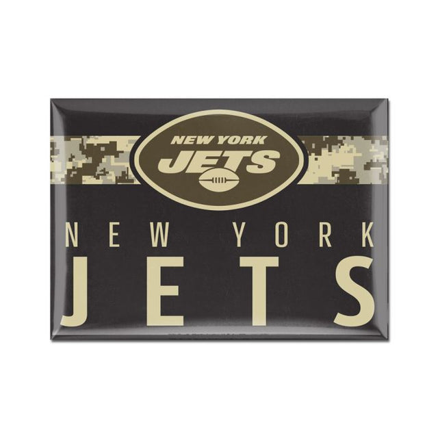 Imán metálico estándar de los New York Jets de 2,5" x 3,5"