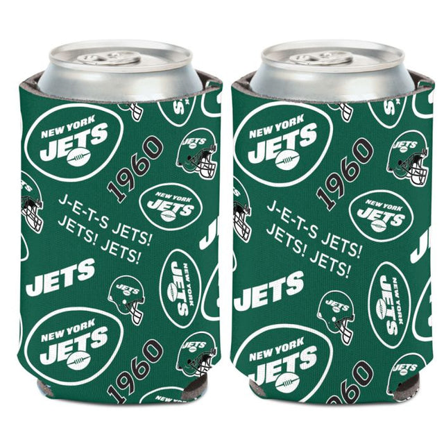 Enfriador de lata con estampado disperso de los New York Jets, 12 oz.