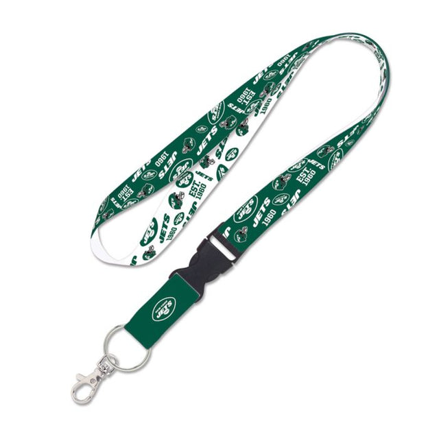 New York Jets Scatterprint Lanyard w/detachable buckle 1"