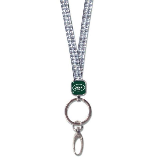 New York Jets Silver Lanyards- Crystal Bling