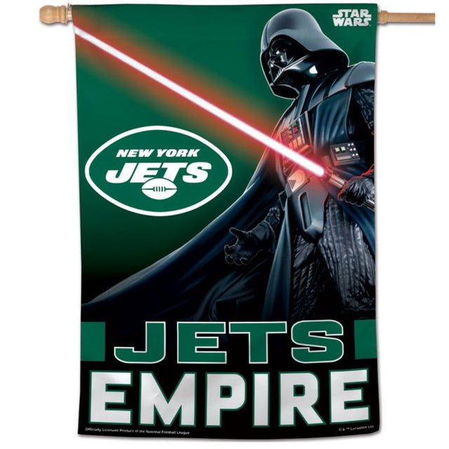 Bandera vertical de los New York Jets y Star Wars con Darth Vader, 28" x 40"