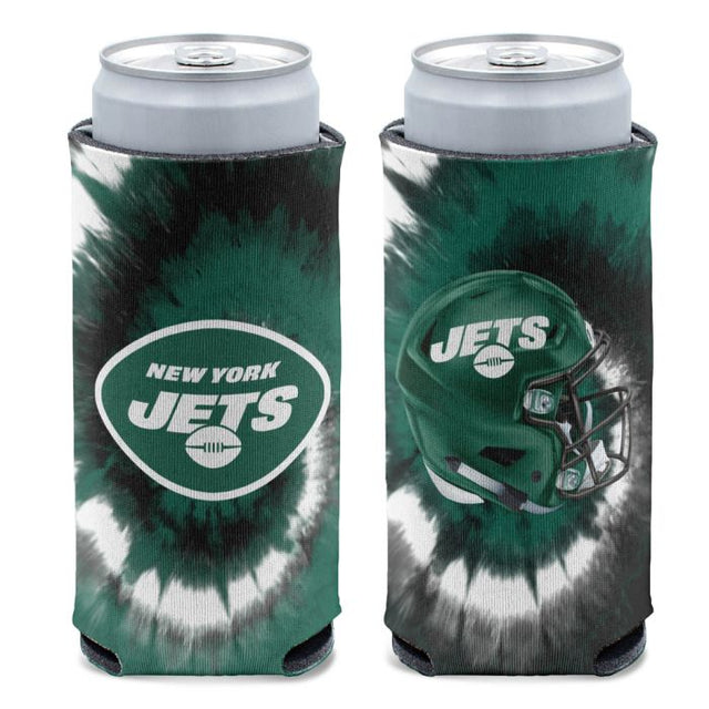 Enfriador de latas delgado de 12 oz con teñido anudado de los New York Jets