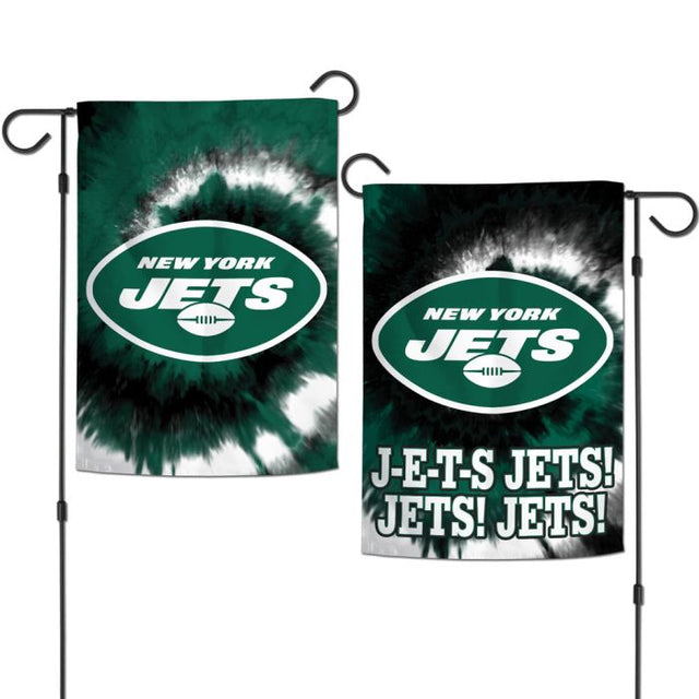 Banderas de jardín teñidas con motivos de los New York Jets, de 2 lados, 12,5" x 18"