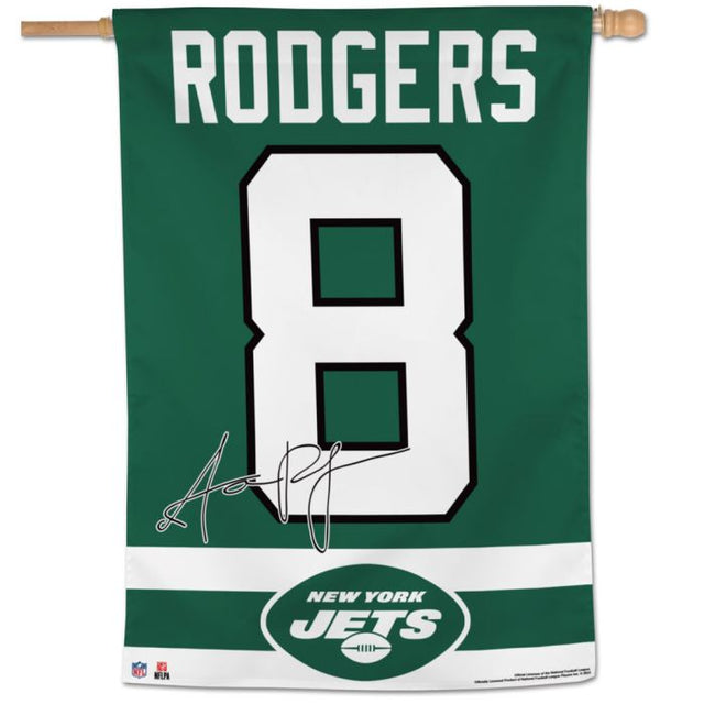 New York Jets Vertical Flag 28" x 40" Aaron Rodgers