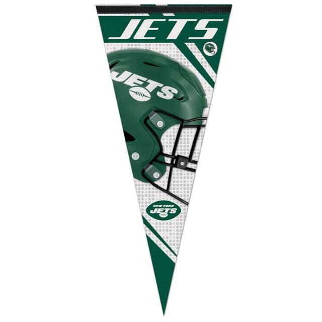 Banderín premium de rayas verticales de los New York Jets de 17" x 40"