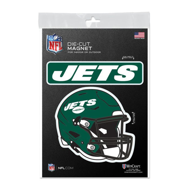 Imanes para exteriores con el logo/casco de los New York Jets, 5" x 7"