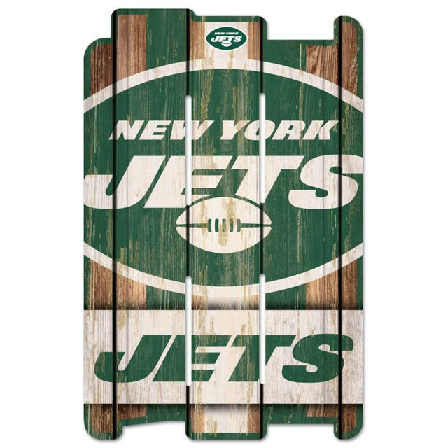 Letrero de madera para valla de los New York Jets