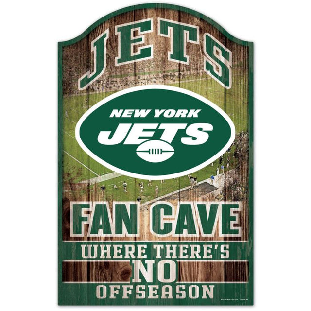 Letrero de madera de los New York Jets de 11" x 17" y 1/4" de grosor