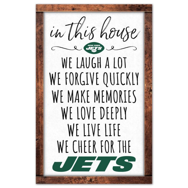 Letrero de madera de los New York Jets de 11" x 17" y 1/4" de grosor