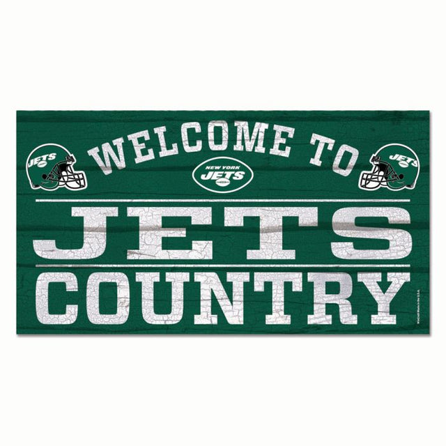 Letrero de madera de los New York Jets, 13" x 24", 1/4" de grosor