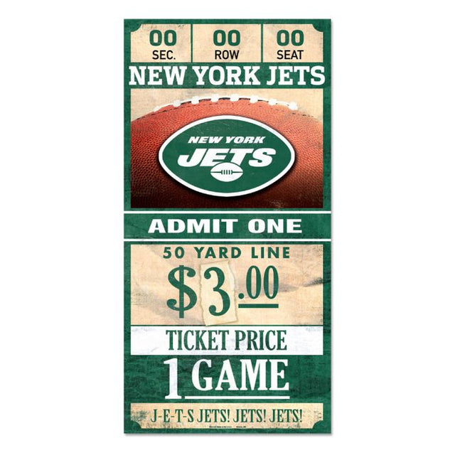 New York Jets Wood Sign 6x12 3/8" thick