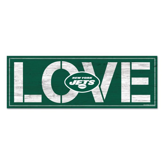 Letrero de madera de los New York Jets, 8" x 23", 1/4" de grosor