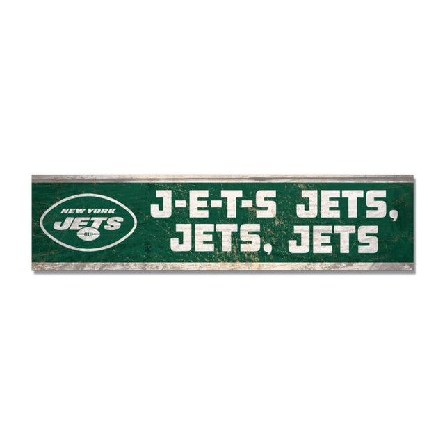 Imán de madera de los New York Jets, 1,5" x 6"