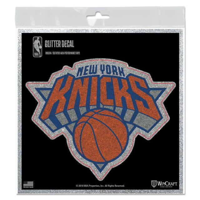 Calcomanía con brillantina de los New York Knicks de 6" x 6"