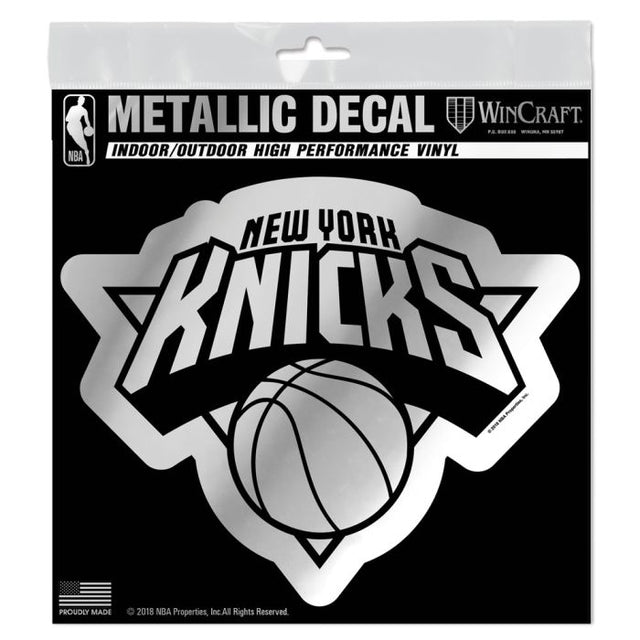 Calcomanía metálica de los New York Knicks de 6" x 6"