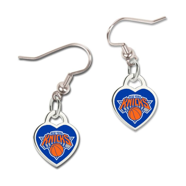 Pendientes de los New York Knicks con corazón en 3D