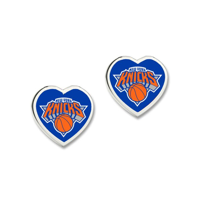 Pendientes de los New York Knicks con corazón en 3D