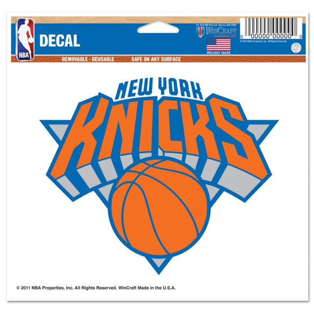 New York Knicks Multi-Use Decal -Clear Bckrgd 5" x 6"