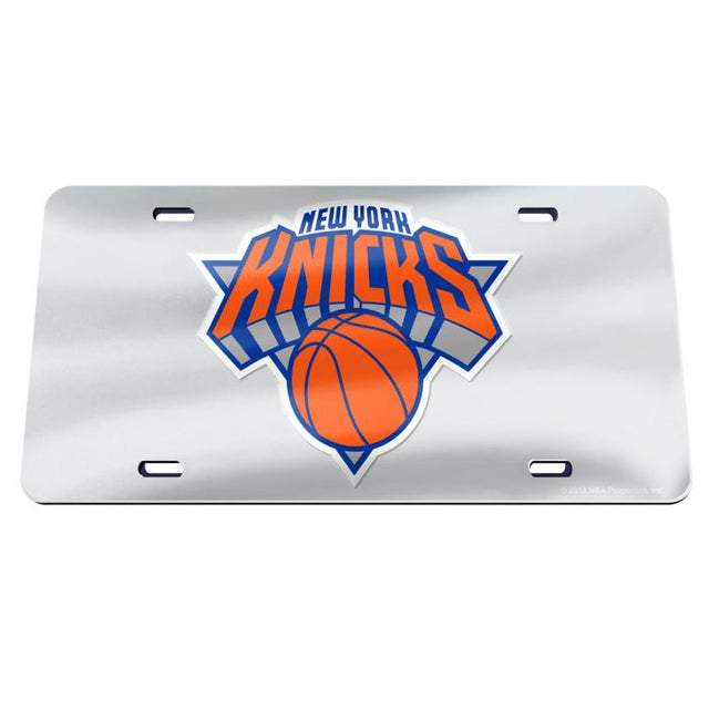 New York Knicks SILVER Specialty Acrylic License Plate