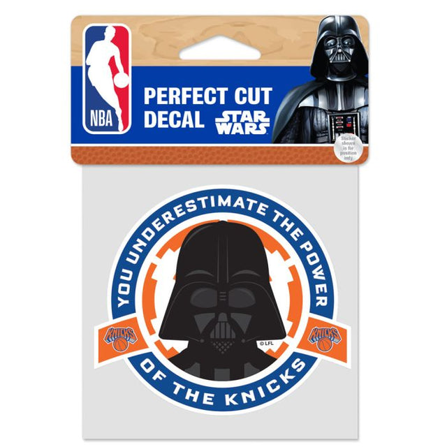 Calcomanía de color de corte perfecto de Star Wars de los New York Knicks/Star Wars de 4" x 4"